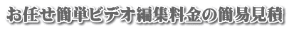 お任せ簡単ビデオ編集料金の簡易見積